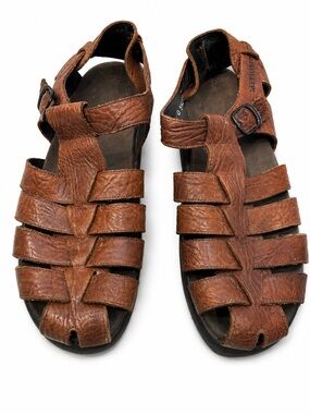 Mephisto Men’s Brown Leather Fisherman Sandals Size 44